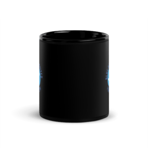 Blue Hands United Black Glossy Mug - Image 3
