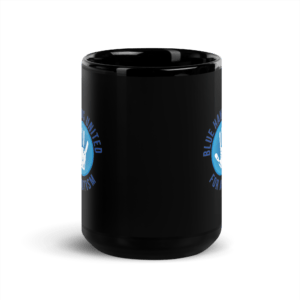 Blue Hands United Black Glossy Mug - Image 6